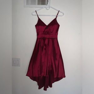 Size 1 burgundy hi-low dress